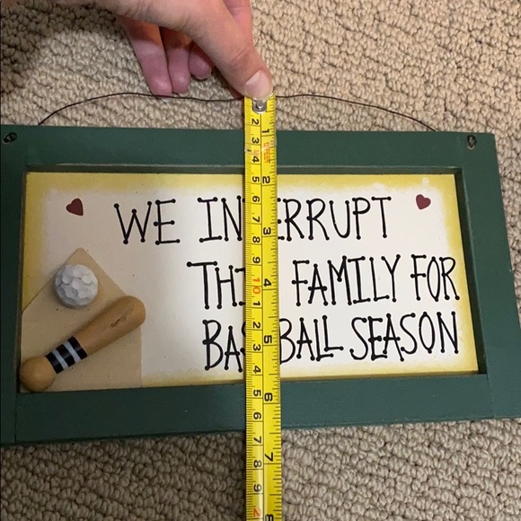 WOOD BASEBALL PLAQUE+HANGER HOME DECOR FOR A BASEBALL FAMILY WALL HANGING PIECE - Picture 8 of 8